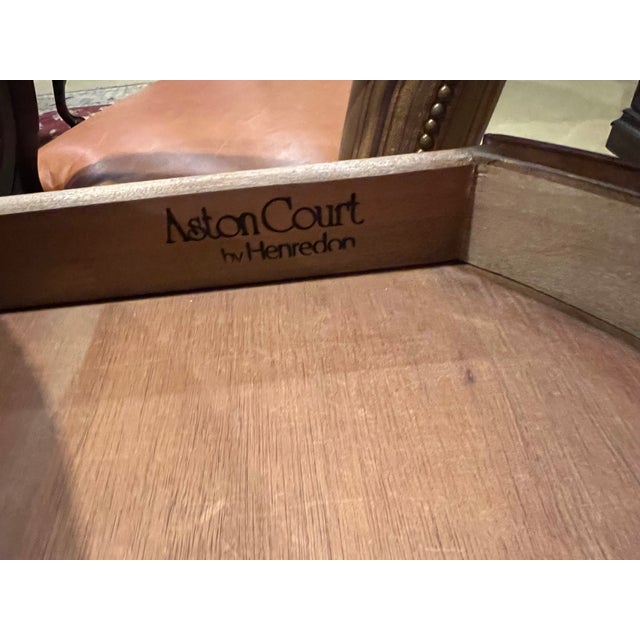 Early 21st Century Leather Top Drum Accent Table by Henredon For Sale - Image 6 of 12