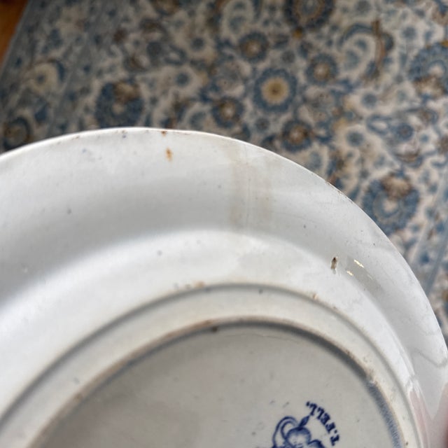 19th Century English Wild Rose Blue and White Plate For Sale - Image 12 of 12