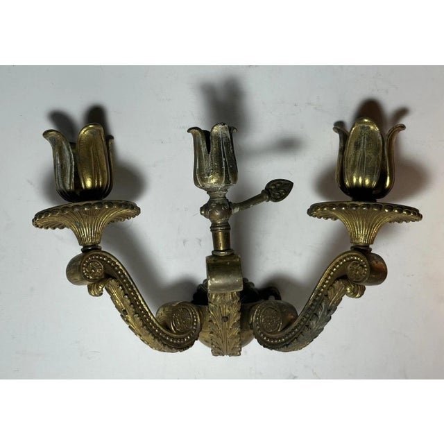 19thc French Louis XVI Gilt Bronze Gas Conversion Wall Sconce For Sale In Miami - Image 6 of 14