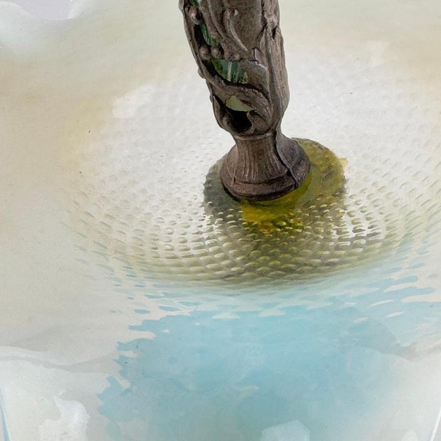 Art Nouveau Opalescent Glass and Cast Metal Epergne, Early 20th Century For Sale - Image 10 of 13