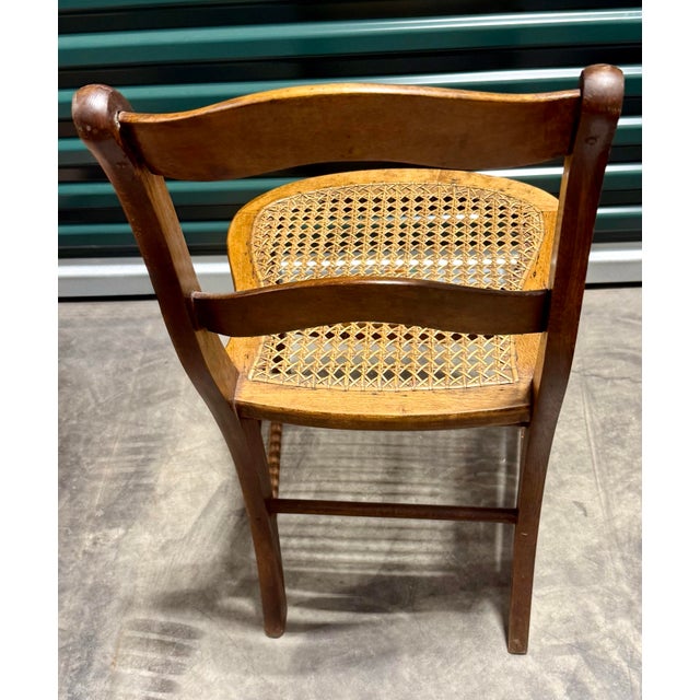 Auburn Antique Walnut Cane Seat Side Chair For Sale - Image 8 of 9