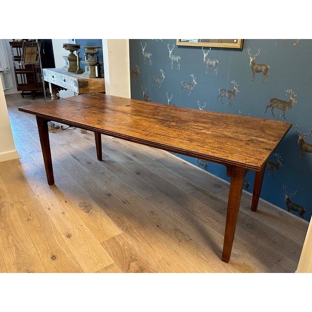 Brown Vintage Farmhouse Table, 1890s For Sale - Image 8 of 11