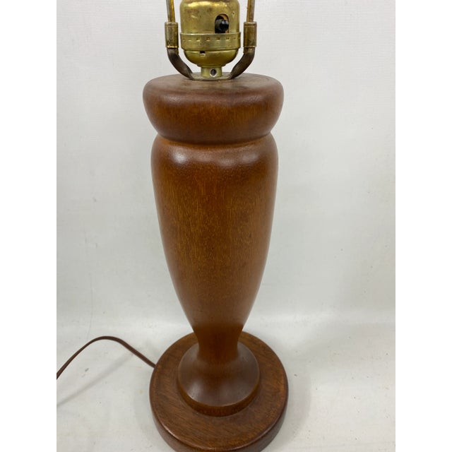 Mid-Century Modern Mid-Century Walnut Turned Table Lamp For Sale - Image 3 of 7
