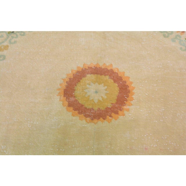 Art Deco Vintage Chinese Art Deco Hand Knotted Wool Rug, Round For Sale - Image 3 of 4