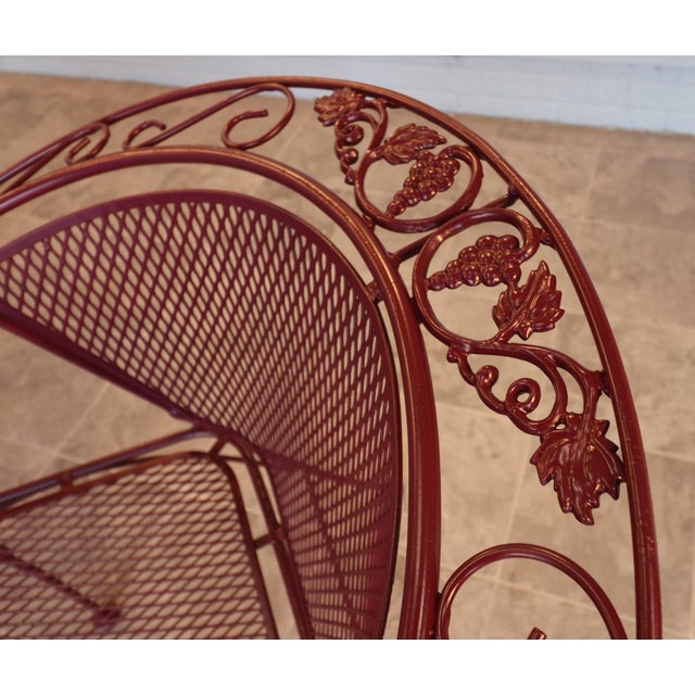 Mid-Century Russell Woodard Grapevine Wrought Iron Patio Dining Set, 5 Pieces, C. 1950s, Attributed For Sale - Image 6 of 16