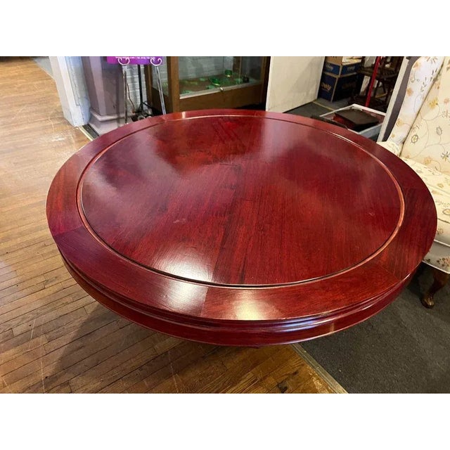 Mid 20th Century Vintage Large Art Deco Rosewood Round Dining Table For Sale - Image 10 of 13