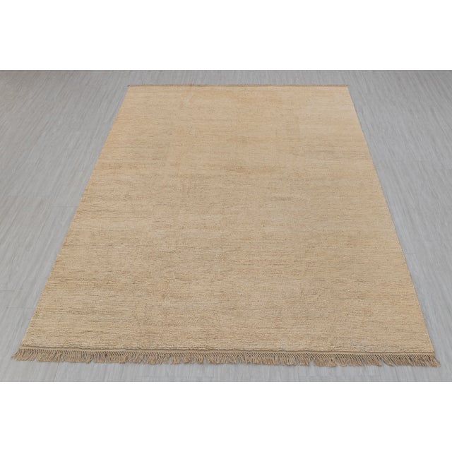 Not Yet Made - Made To Order High Quality Hand Knotted Light Tan Jute Loop Pattern Solid Rug 5x8Ft. For Sale - Image 5 of 12