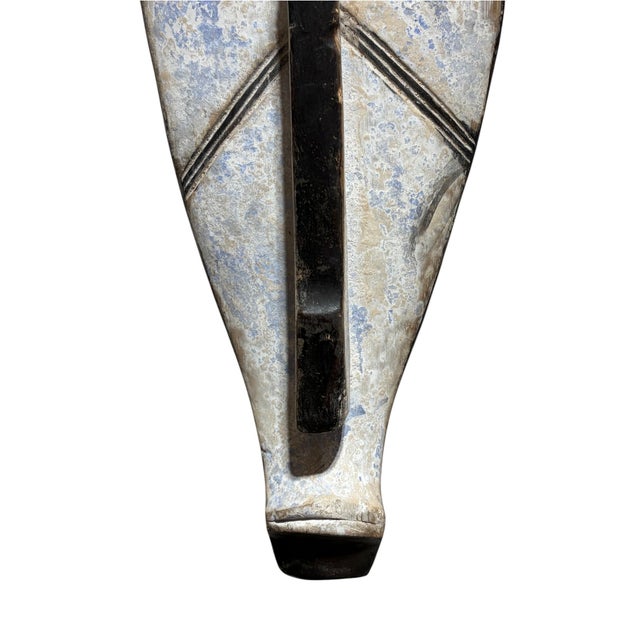 1980s Vintage Large Fang Mask Elongated Face Gabon African Mask 31.5" H For Sale - Image 5 of 8
