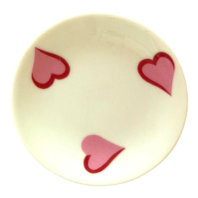 D Porthault Limoges Les Coeurs Pink Hearts Trinket Dish For Sale