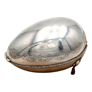 Silver Egg-Shaped Soap Dish For Sale
