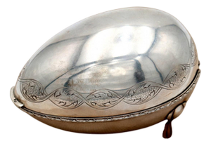 Silver Egg-Shaped Soap Dish