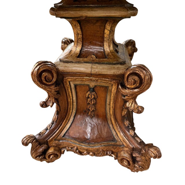Late 19th Century Italian Carved Wood Base & Malachite Top Center Table For Sale In Los Angeles - Image 6 of 8