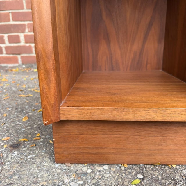 Brown Merton Gershun for Dillingham Esprit Walnut Record Storage Bench For Sale - Image 8 of 12