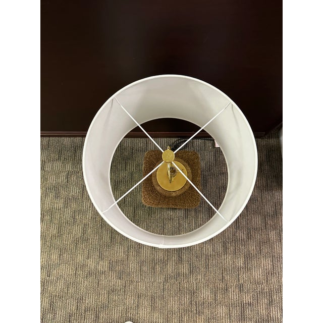 Wood Hudson Valley Wicker Table Lamp For Sale - Image 7 of 8