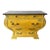 French Provincial Bombe Commode With Marble Top in Distressed Mustard Finish For Sale