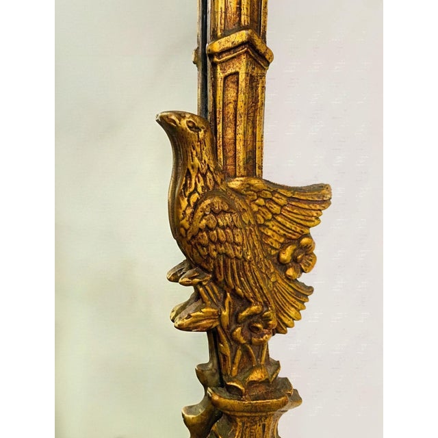 Wood Chinese Chippendale Carved Giltwood Pagoda Birds Mirror For Sale - Image 7 of 7