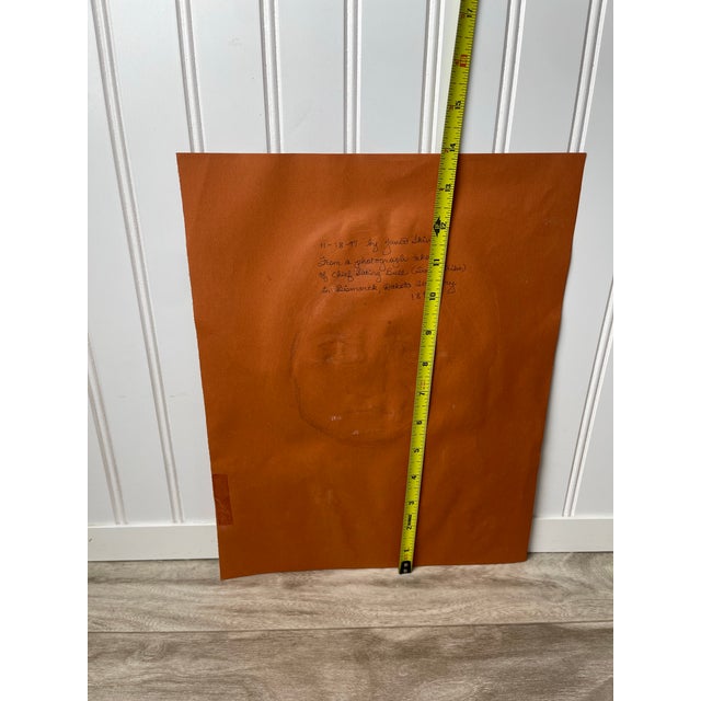 1970s Vintage Early American Gerald Skiver Sitting Bull Sioux Chief Original Painting 1977 14x11 For Sale - Image 5 of 6