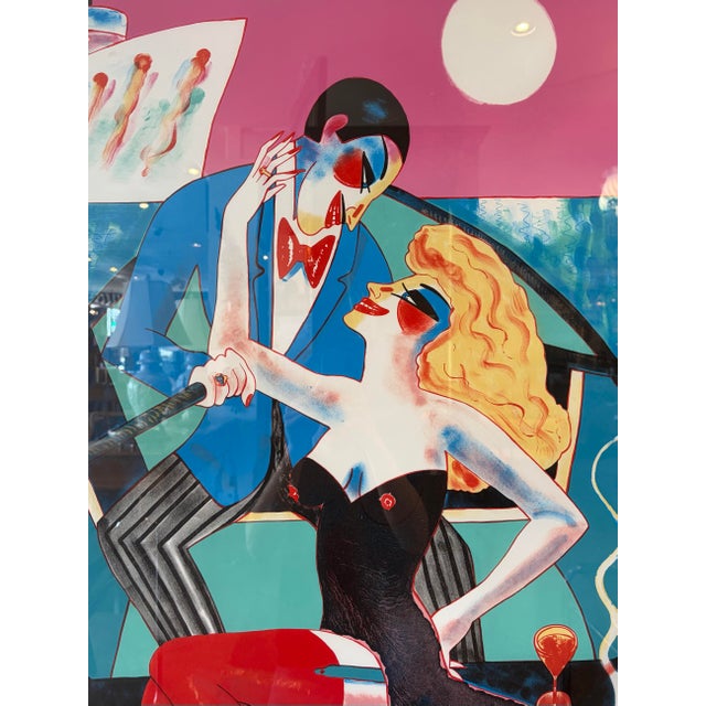 This stunning, large-scale framed artwork is an exceptional piece by the renowned American Neo-Expressionist artist Earl...