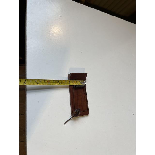 Wood Mid-Century Scandinavian Mousetrap Paper Holder in Teak, 1960s For Sale - Image 7 of 8