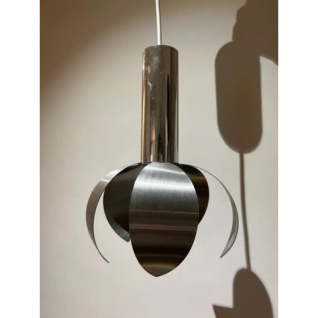 Chrome and Brushed Steel Suspension, 1970s For Sale - Image 10 of 10