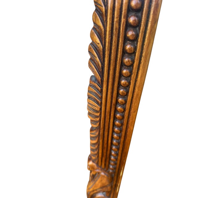 Wood Vintage French Rocco Style Hand Carved Wood Wall Mirror For Sale - Image 7 of 11