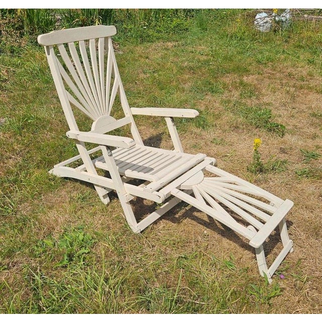 British Art Deco Folding Sunray Garden Lounger, 1930 For Sale - Image 6 of 18