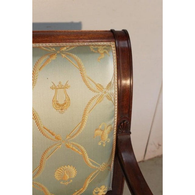 1950s Mid-Century Louis XVI Style Armchairs in Mahogany, 1950s, Set of 3 For Sale - Image 5 of 15