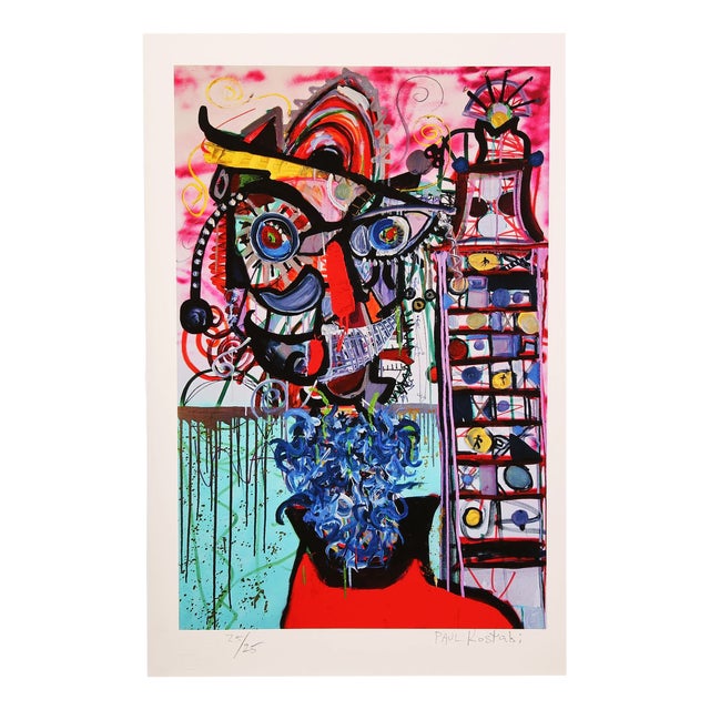 Paul Kostabi, Unable to Fall Into the Dream, 2025, Print For Sale