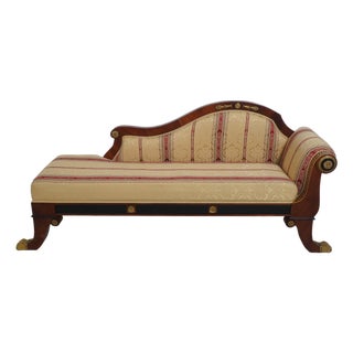 Versace Gigasso Mahogany Empire Style Chaise Recamier For Sale