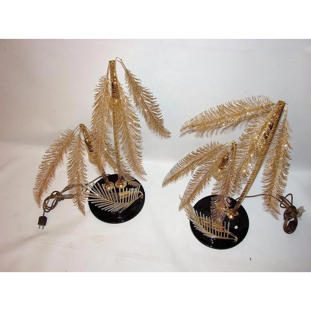 Gold Gold Metal Table Lamps, 1960s, Set of 2 For Sale - Image 8 of 10