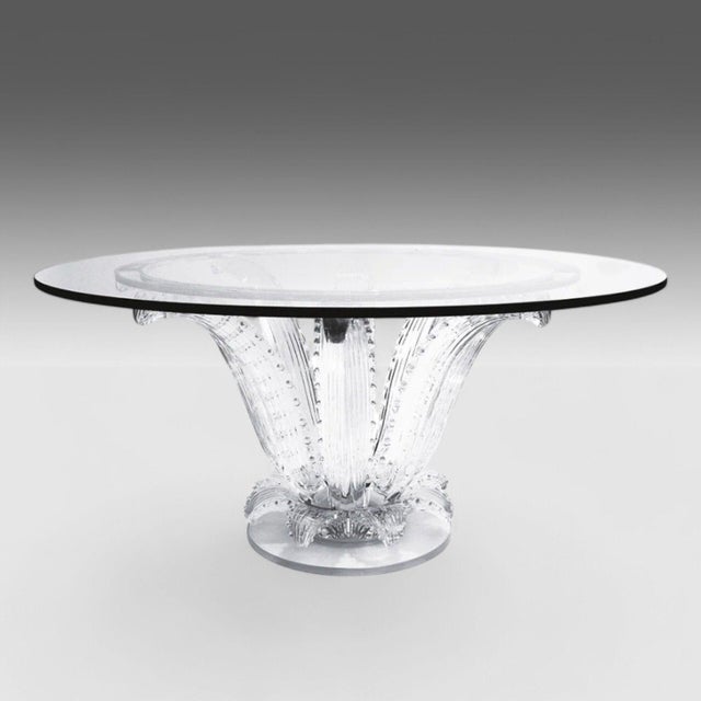 Lalique, Modern Cactus Center or Dining Table, Clear Crystal, 72" Glass, France, 1984 The Cactus table, designed by Marc...