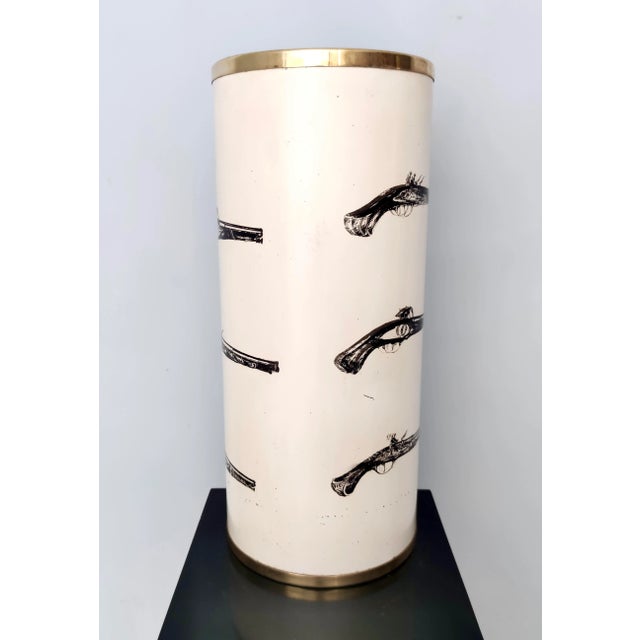 1950s Beige Varnished Metal and Brass Umbrella Stand, 1950s For Sale - Image 5 of 15