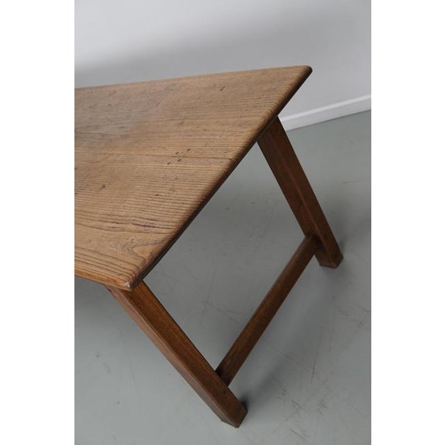 Large 19th Century Rustic French Elm & Oak Farmhouse Dining Table For Sale - Image 10 of 18
