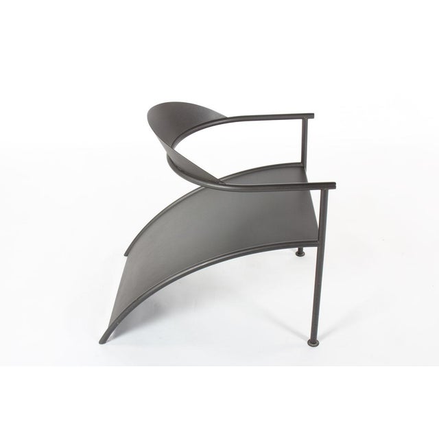 Pat Conley II Armchairs in Black Lacquered Steel by Philippe Starck for Xo, 1986, Set of 2 For Sale - Image 10 of 11