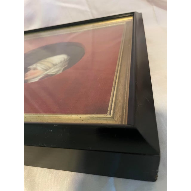 Wood 19th-Century Framed Hand-Painted Porcelain Plaque Portrait of Beatrice Cenci For Sale - Image 7 of 8