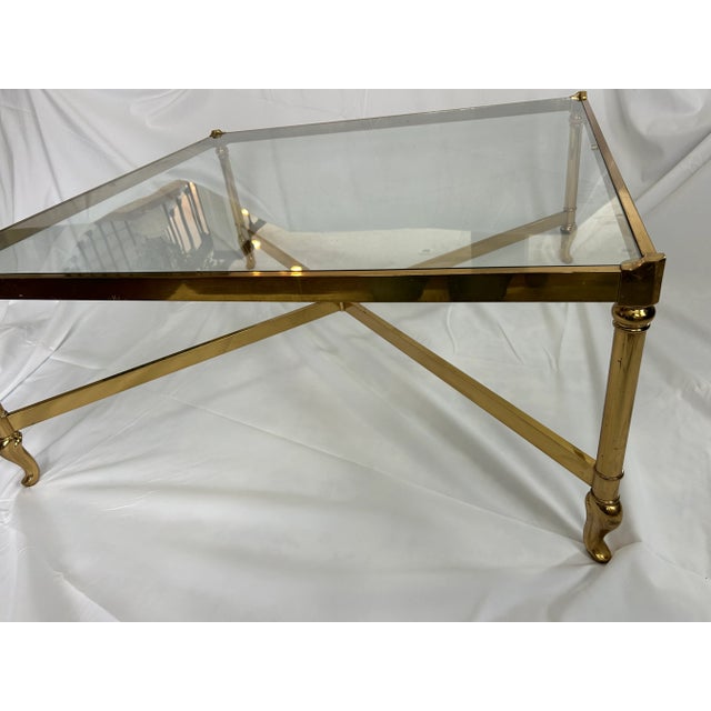Labarge 1980s Italian Vintage Glass and Brass Square Coffee Table by Solmet For Sale - Image 4 of 10