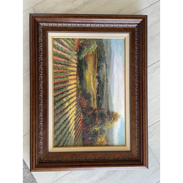 Landscape Vineyards Oil Painting For Sale - Image 11 of 13
