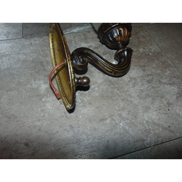 Art Nouveau Brass Wall Lamp For Sale - Image 5 of 11