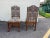 Pair of Vintage French Style Hand Pegged Mutton Leg Tapestry Upholstery Chairs. For Sale - Image 11 of 11