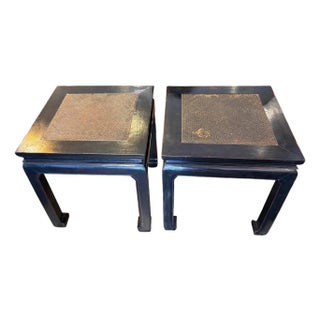 1970s Pair of Chinoiserie End Tables For Sale