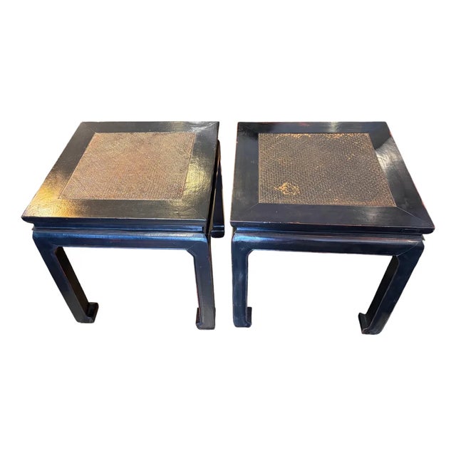 1970s Pair of Chinoiserie End Tables For Sale