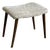 Vintage Danish Mid Century Modern Teak Vanity Stool With Sheepskin Upholstery For Sale