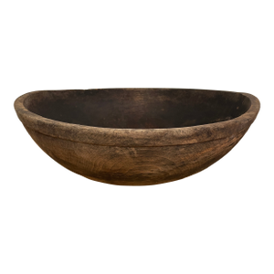 Primitive Antique Large Wooden Handcarved Bread Milk Dough Bowl