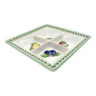 Villeroy & Boch French Garden Fleurence Fruit Square Divided 4 Part Platter Dish For Sale