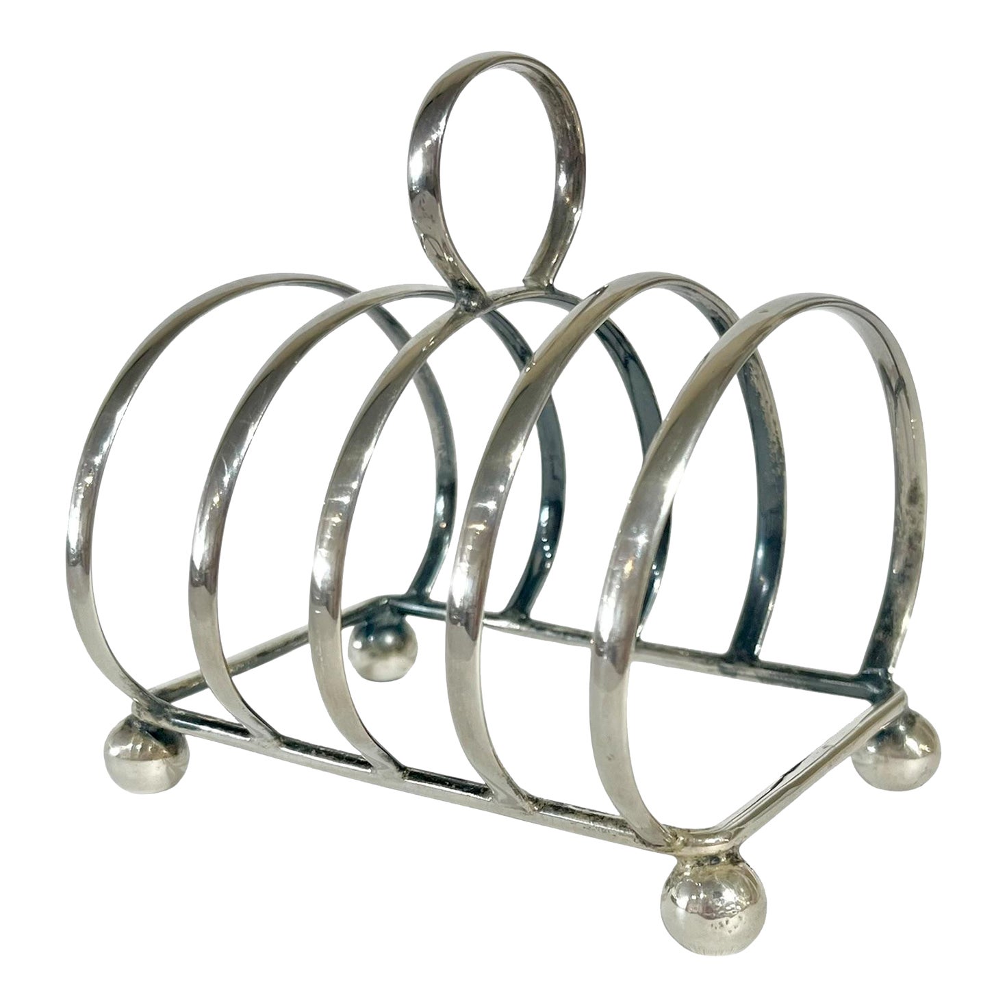 Antique English Sheffield Silver Art Deco Toast Rack | Chairish