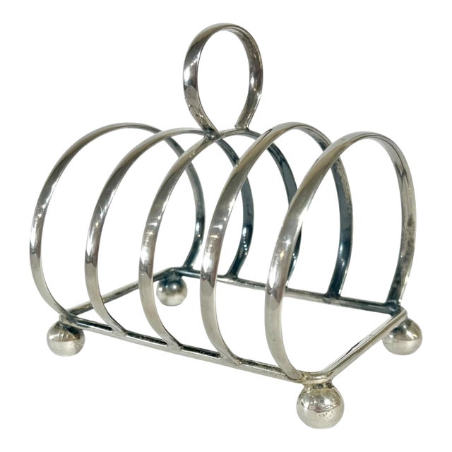 Antique English Sheffield Silver Art Deco Toast Rack For Sale