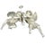 Charming pair of vintage cherub shelf sitters featuring two playful putti angels blowing horns. Finished in an aged silver...