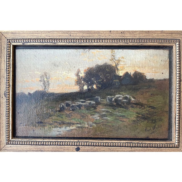 Post Impressionist Antique 19th Century Landscape Oil Painting Carl Weber For Sale - Image 3 of 6