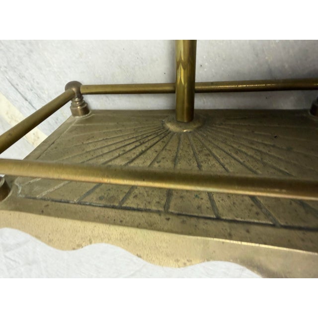 Mid-Century Modern Maison Jansen Style Brass Duck-Head Fireplace Tools & Stand - 5 Pieces For Sale - Image 12 of 12
