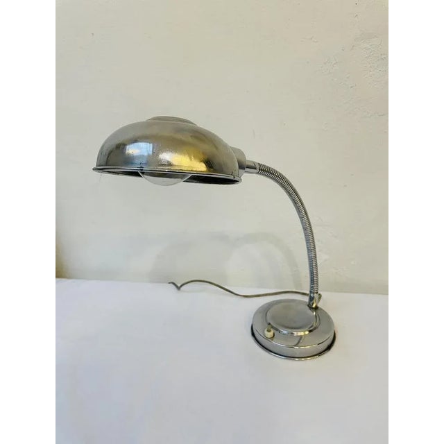 Mid-Century Modern Industrial Table Lamp with Chrome-Plating, 1950s For Sale - Image 3 of 9